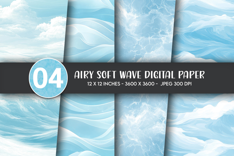 Airy Soft Wave Digital Paper example image 1