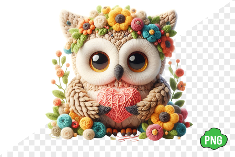 Whimsical Mother's Day Owl Clipart example image 1