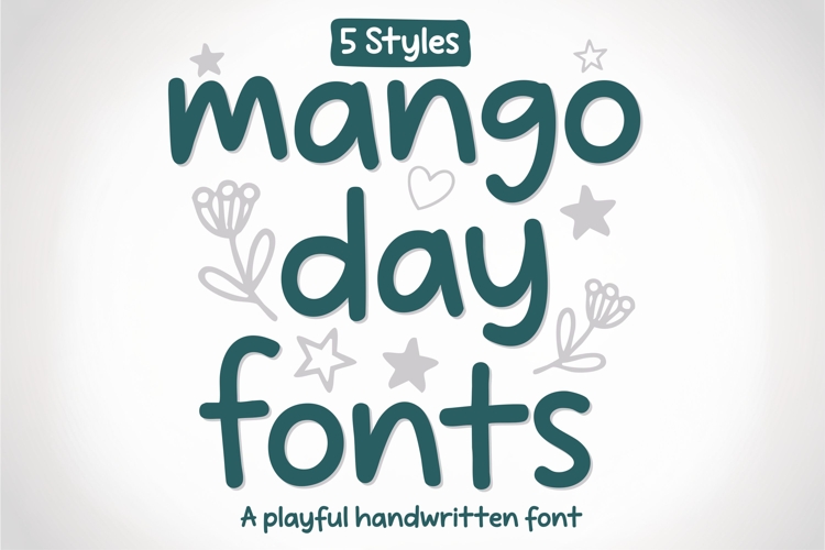 Mango Day Font Family, Sans Serif Handwritten Display Font