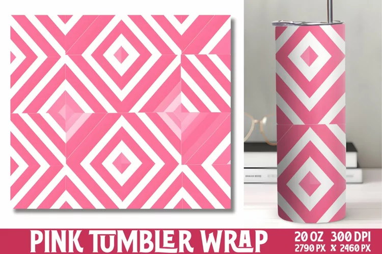 Pink Digital Paper Tumbler Wrap