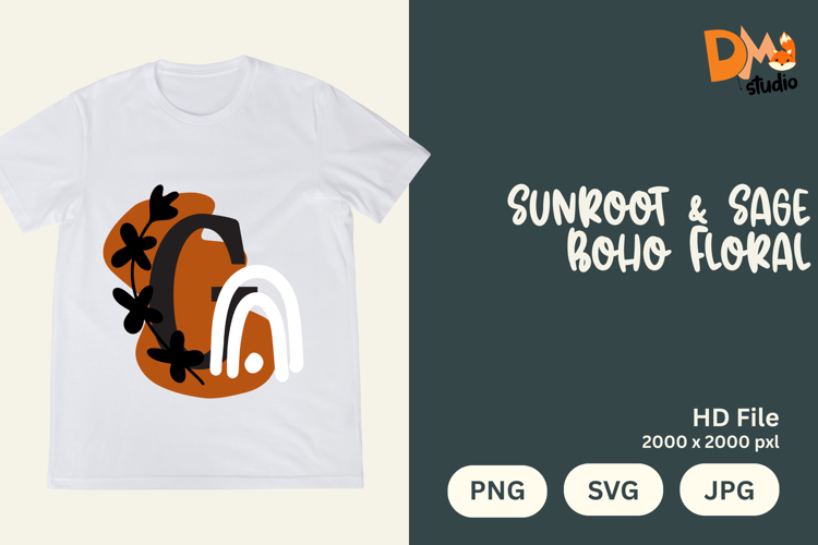 Sunroot & Sage Boho Floral Monogram