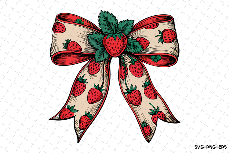Strawberry Bow Svg | Bow Svg | Svg Cut Files