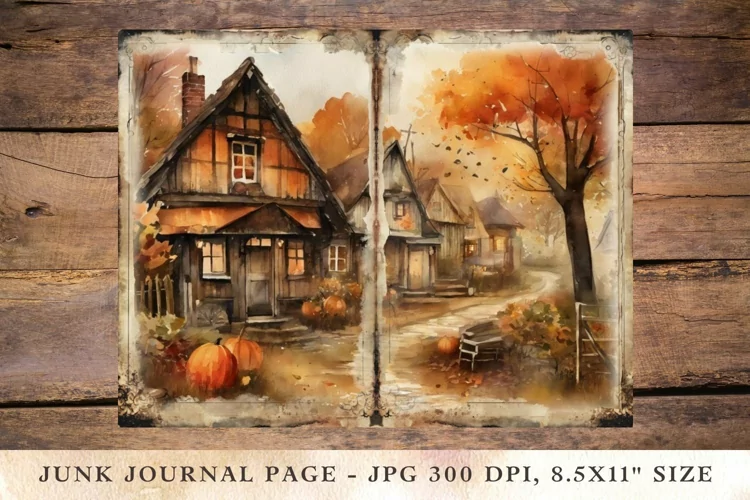 Printable Junk Journal Pages fall autumn 15