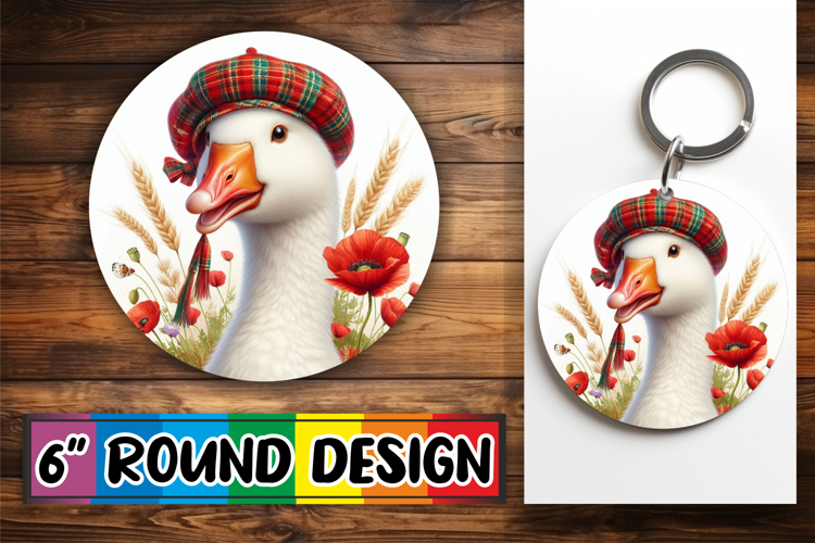 Unique Sublimation Round Ornaments PNG, Goose