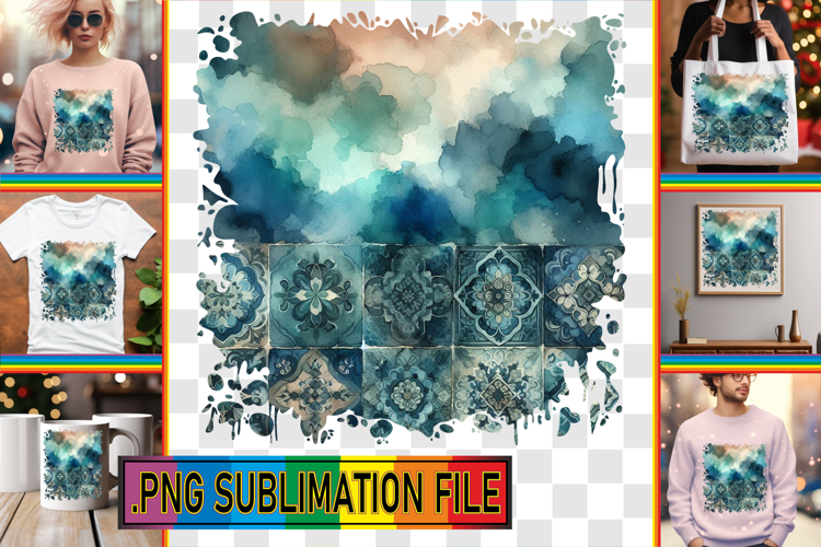 VIBRANT TSHIRT Designs PNG, Watercolor Pattern