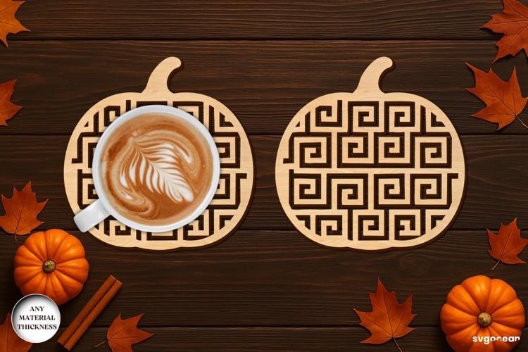 Autumn Pumpkin Coaster Laser Cut | Drink Coaster | SVG