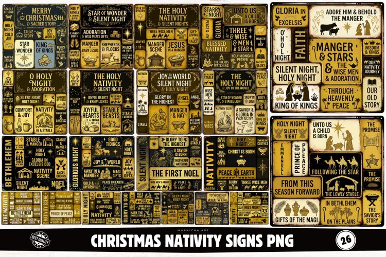 Christmas Nativity Signs PNG example image 1
