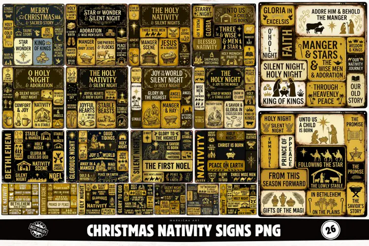 Christmas Nativity Signs PNG