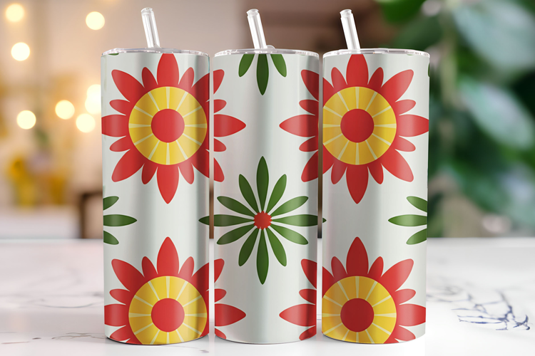 Floral Pattern Tumbler Wrap | Sublimation | Tumblers