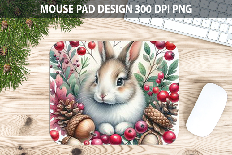 Bunny Mouse pad Sublimation - Thanksgiving Animal PNG Design