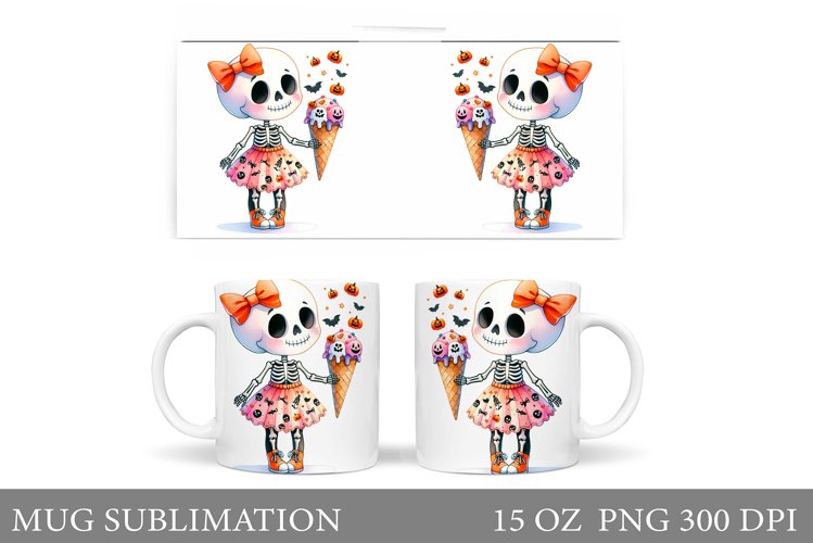 Funny Skeleton Mug Sublimation. Cute Skeleton Sublimation example image 1