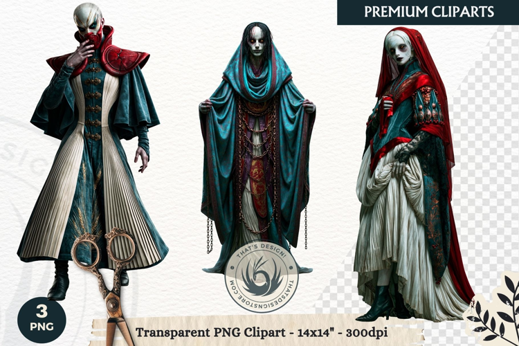 Gothic Ritual Dark Fantasy Halloween Horror Clipart