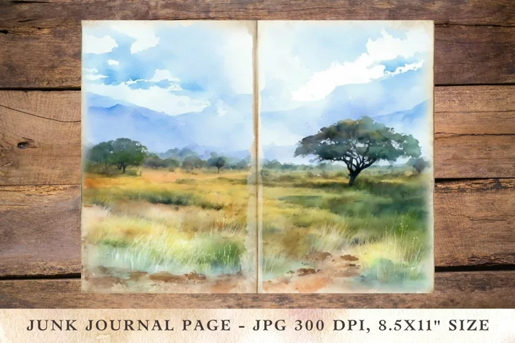 Printable Junk Journal Pages savanna 1