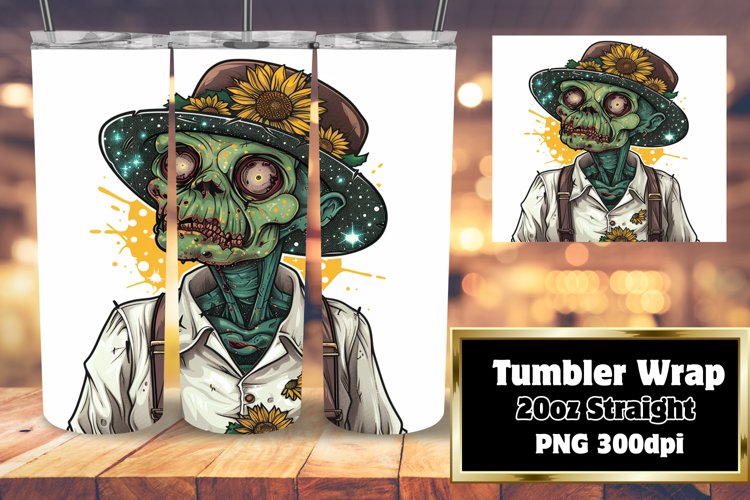 Watercolor Scarecrow Halloween Tumbler Wrap