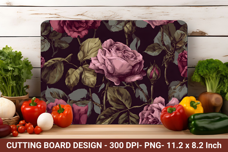 Vintage Rose Flower Cutting Board | Cutting Board png
