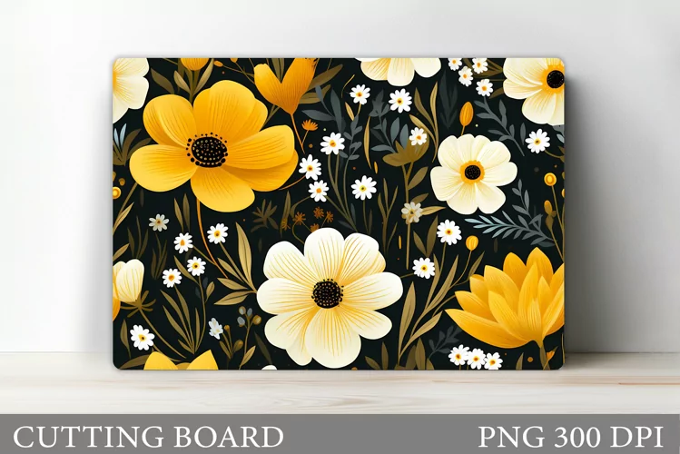 Flowers Cutting Board Design. Flowers Kitchen Cutting Board