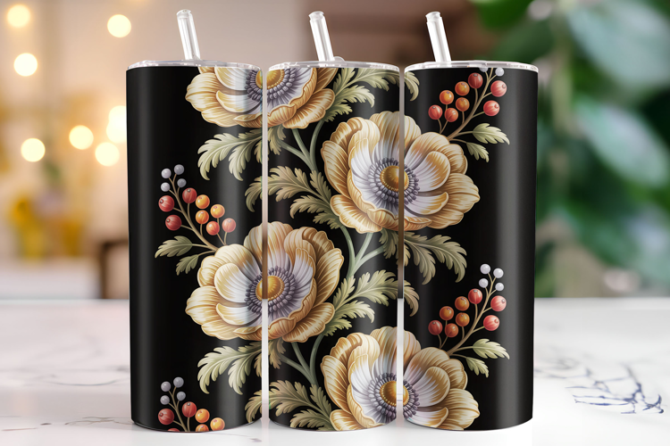 Flower Tumbler Wrap | Sublimation | Tumblers