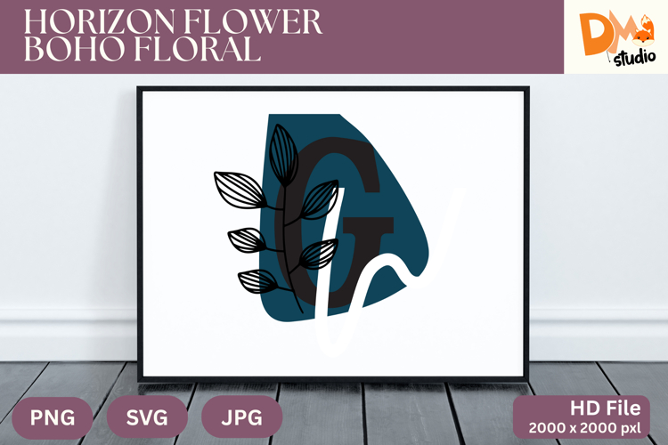Horizon Flower Boho Floral Monogram