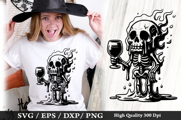 Melting Skeleton SVG Design - Skeleton T shirt Design