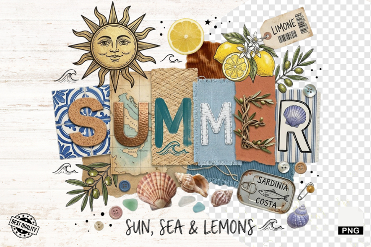 Mediterranean Collage PNG Sublimation