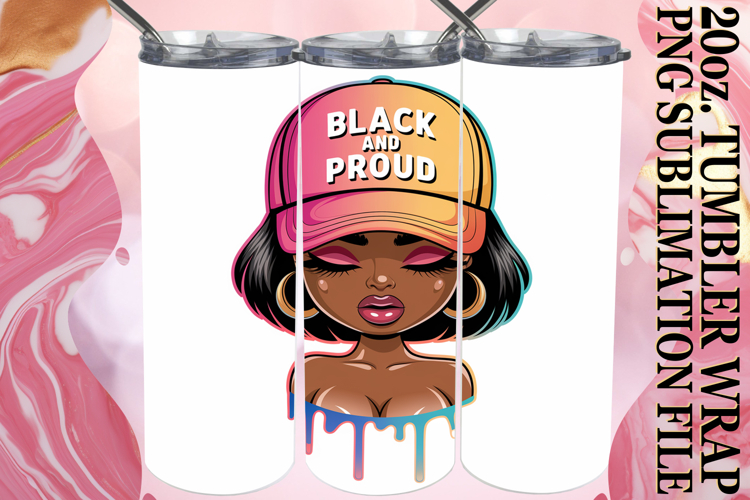 JOYFUL NIGHTS 20oz TUMBLER WRAP, Black Woman