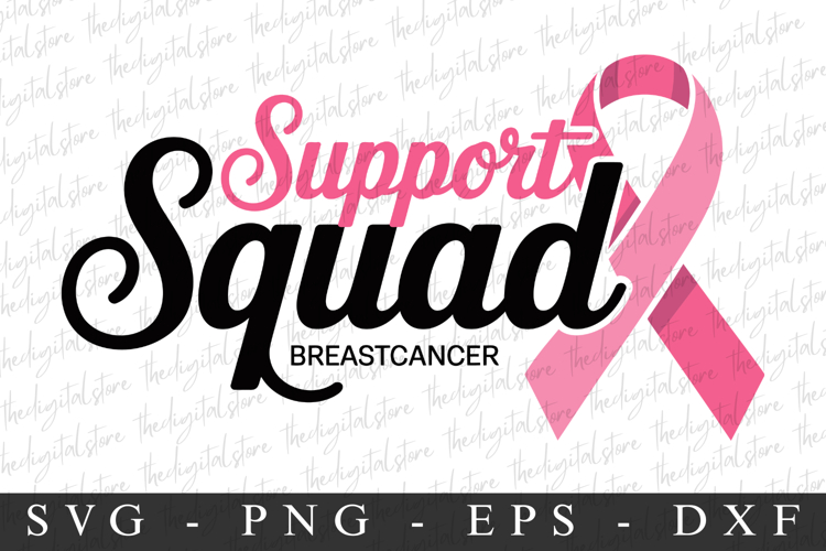 Pink Ribbon Squad | Breast Cancer SVG | Pink Ribbon