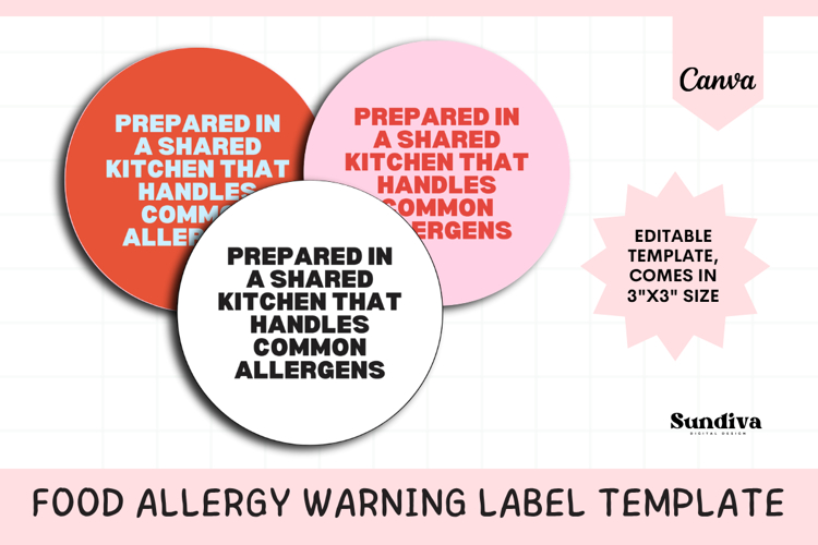 Food Allergy Warning Label Canva Template 7
