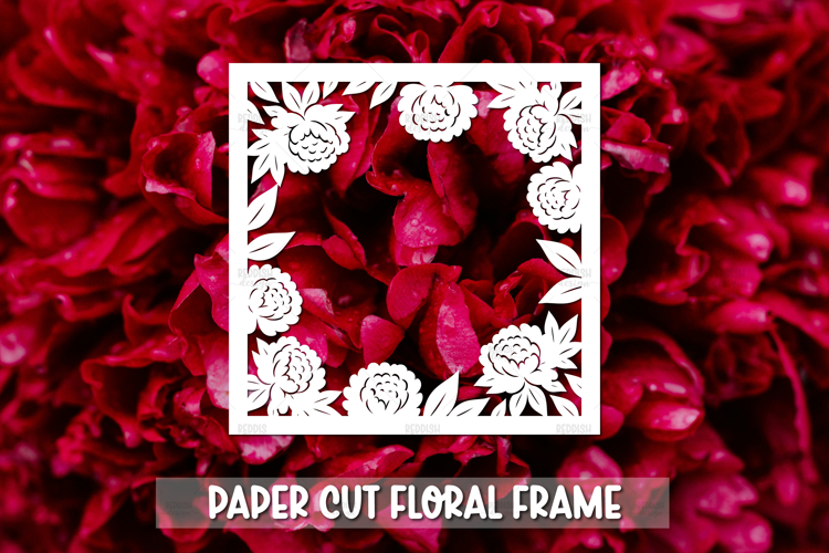 Paper cut Floral Frame SVG Cricut,Silhouette Craft