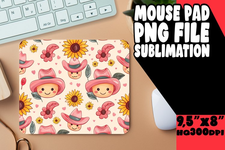 Elegant Watercolor Flower Mouse Pad Art PNG