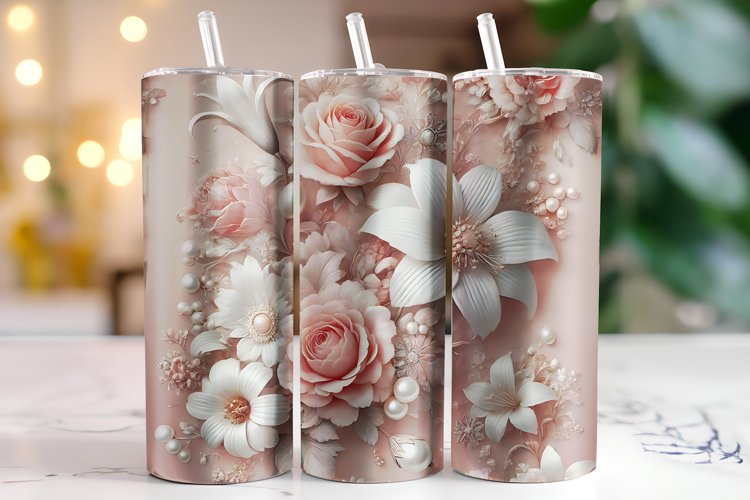Flowers Tumbler Wrap | Sublimation | Tumblers example image 1