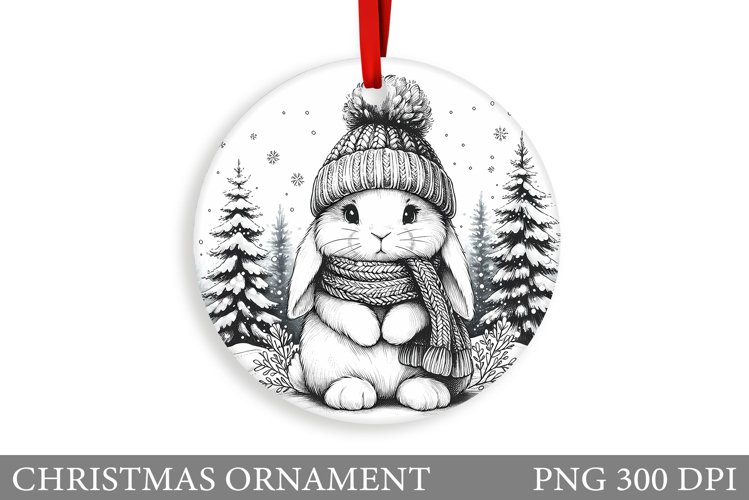 Cute Bunny Christmas Ornament. Christmas Ornament Design
