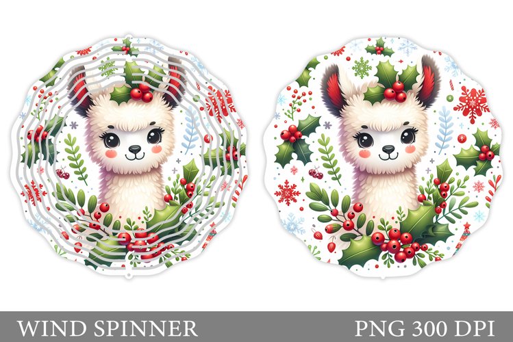 Christmas Lama Wind Spinner. Christmas Wind Spinner Design example image 1