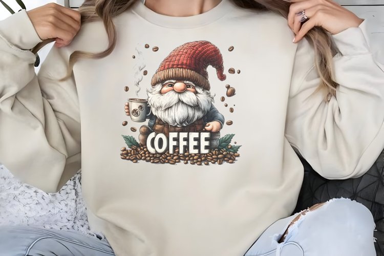 Coffee Lover Gnome Clipart PNG