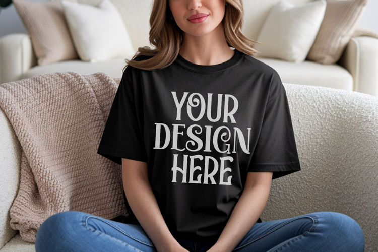 Black Tshirt Mockup Image 22