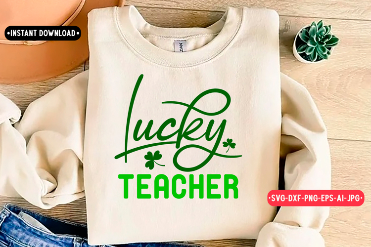 Lucky Teacher st Patricks day SVG Design