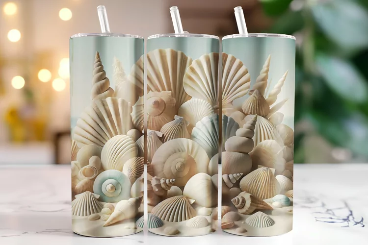 Seashell Tumbler Wrap | Sublimation | Tumblers