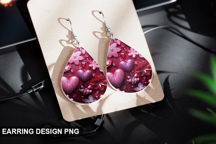 Valentines Day Teardrop Sublimation- Valentines Day Earring