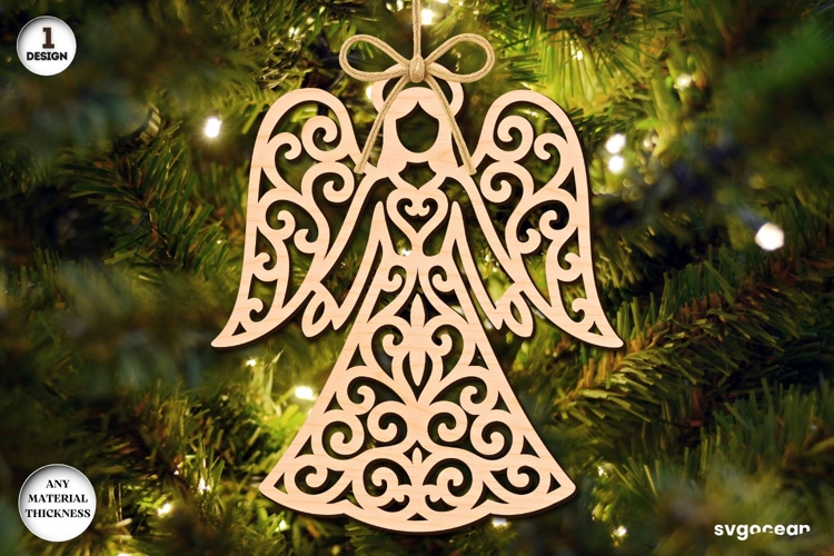 Christmas Angel Ornament Laser Cut | Glowforge | SVG