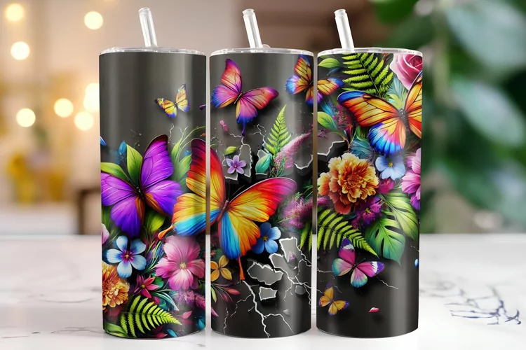 Butterflies Tumbler Wrap | Sublimation | Tumblers