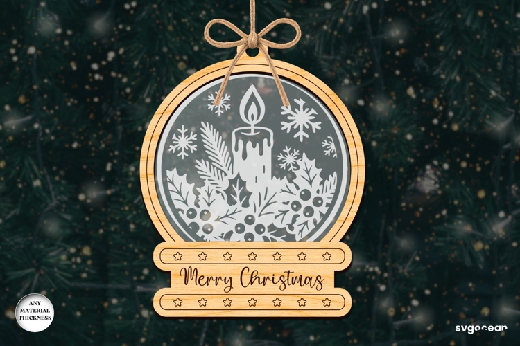 Christmas Snowglobe Ornament Laser Cut | Glowforge | SVG