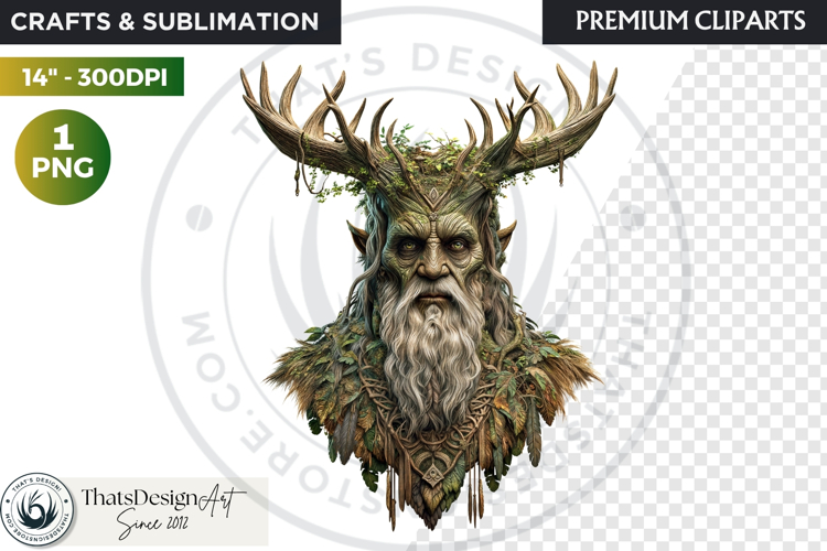 Fantasy Forest Spirit Clipart PNG, Enchanted Nature God