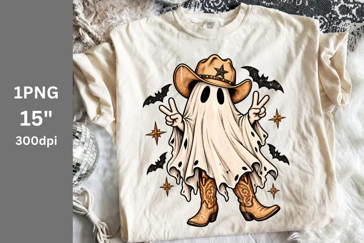 Fall PNG, Halloween PNG, Ghost Cowboy PNG