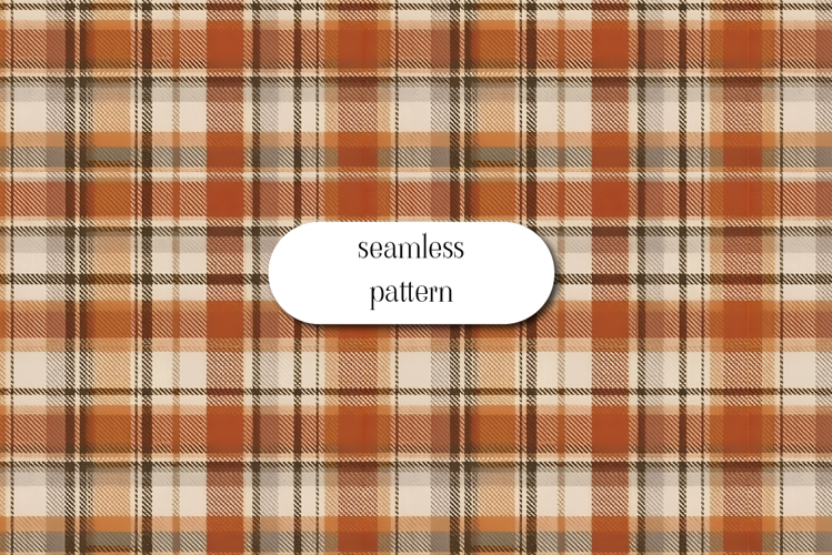 Rustic Brown Plaid Seamless Pattern Digital Paper