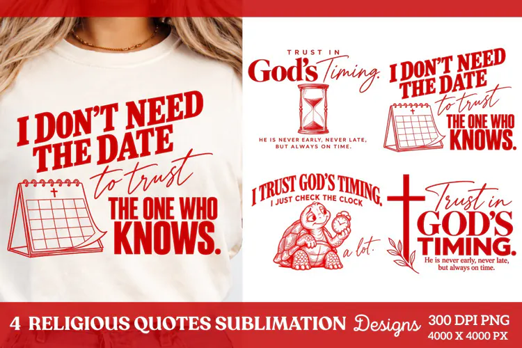 4 Religious Quotes Sublimation PNG