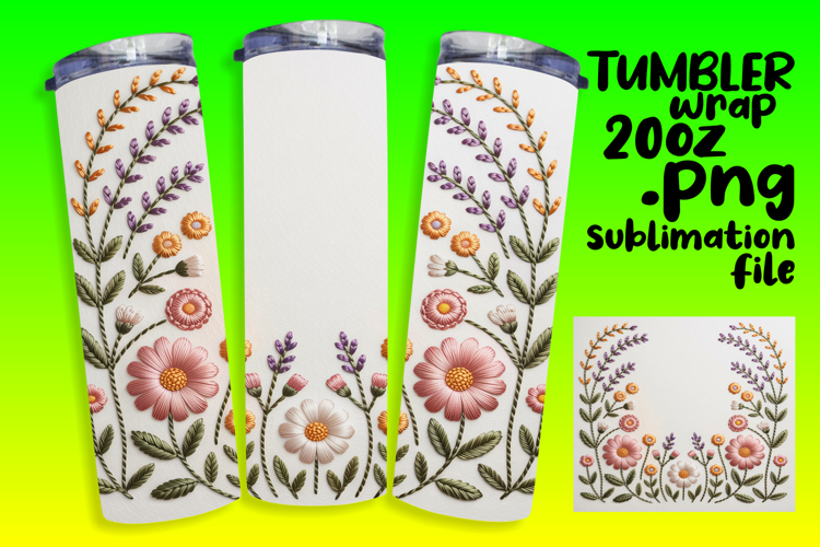 Sublimation Artwork for 20oz Tumbler , Flowers
