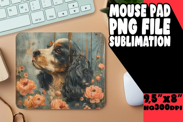 Adorable Dog on Wood Desk Pad