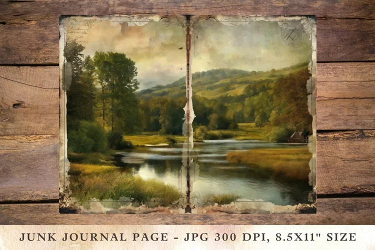 Printable Junk Journal Pages travel postcard 5