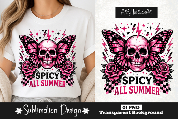 Spicy Fall Summer Skull Butterfly Aesthetic Sublimation