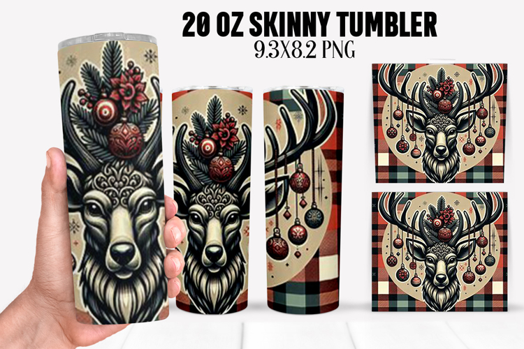Christmas Deer Tumbler Sublimation ,20 oz Tumbler Wrap
