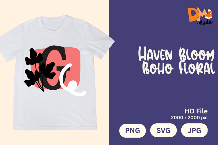 Haven Bloom Boho Floral Monogram